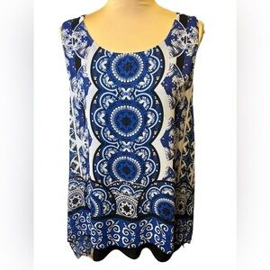 Alfani Womens Tank Lined Sheer Overlay Medium